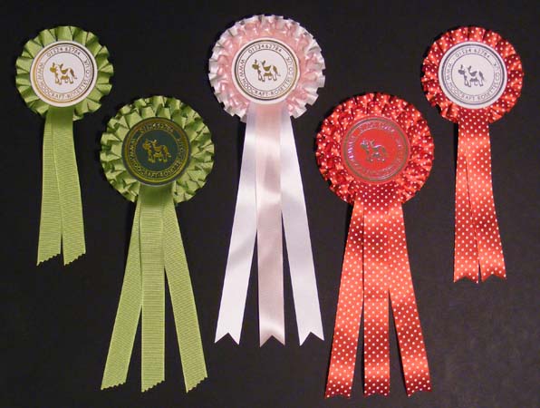 2 Tier quality rosettes without centre boards attached Many colour combinations