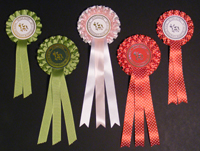 1 & 2 tier gosgrain, sheer, 1 & 2 tier polka-dot rosettes